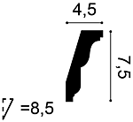 Карниз С212 д 200 x в 7,5 x ш 4,5 см