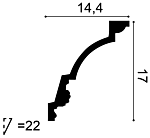Карниз С301 д 200 x в 17 x ш 14,4 см