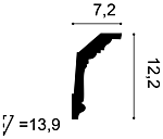 Карниз С304 д 200 x в 12,2 x ш7,2 см