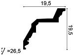 Карниз С307 д 200 x в 19,5 x ш 19,5 см