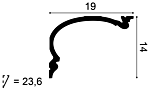 Карниз С342 д 200 x в 14 x ш 19 см