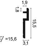 Карниз С395 д 200 x в 3,1 x ш 15,5 см