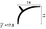 Карниз С991 д 200 x в 14,8 x ш 11 см