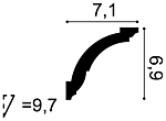 Карниз СX101 д 200 x в 6,9 x ш 7,1 см