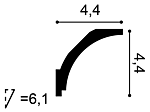 Карниз СX109 д 200 x в 4,4 x ш 4,4 см