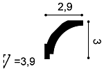 Карниз СX115 д 200 x в 3,0 x ш 2,9 см