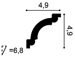Карниз СX124 д 200 x в 4,9 x ш 4,9 см