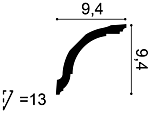 Карниз СX127 д 200 x в 9,4 x ш 9,4 см