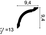 Карниз СX129 д 200 x в 9,4 x ш 9,4 см
