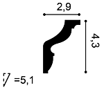 Карниз СX148 д 200 x в 4,3 x ш 2,9 см