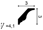Карниз СX154 д 200 x в 3 x ш 3 см