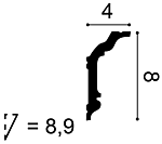 Карниз СX176 д 200 x в 8,0 x ш 4,0 см