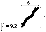 Карниз СX177 д 200 x в 6,0 x ш 7,0 см