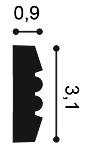 Молдинг гибкий P5021F д 200 x в 3,1 x ш 0,9 см