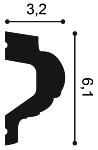 Молдинг P3020 д 200 x в 6,1 x ш 3,2 см