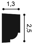 Молдинг P9050 д 200 x в 2,5 x ш 1,3 см