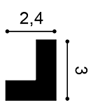 Молдинг PX164 д 200 x в 2,4 x ш 3 см