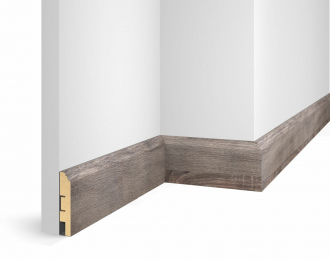 Плинтус МДФ WP07, дуб Дымчатый, экошпон, 80x16x2400 мм