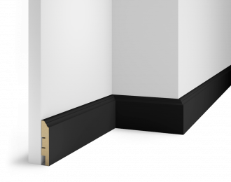 Плинтус VP07, экошпон, Черный, 80x16x2400 мм, МДФ