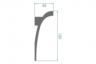 Карниз КX003, 120х45, экополимер