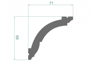 Карниз КX005, 69х71, экополимер