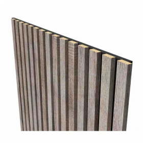 Акустическая панель, черный войлок, 1200х600х19мм, рейки МДФ дуб дымчатый