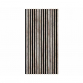 Акустическая панель, черный войлок, 1200х600х19мм, рейки МДФ дуб дымчатый