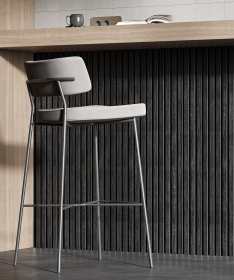 Акустическая панель, черный войлок, 2750х600х19мм, рейки МДФ дуб графит