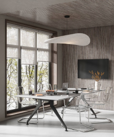 Акустическая панель, черный войлок, 2750х600х19мм, рейки МДФ дуб дымчатый