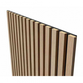 Акустическая панель, черный войлок, 2750х600х19мм, рейки МДФ ясень тирамису