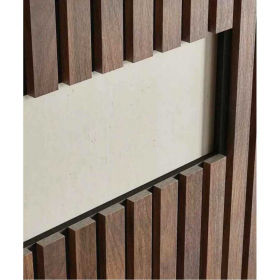 Акустическая панель, черный войлок, 600х600х19мм, рейки МДФ дуб барон темный