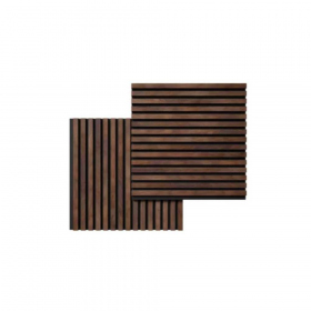 Акустическая панель, черный войлок, 600х600х19мм, рейки МДФ дуб барон темный