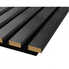 Акустическая панель, черный войлок, 600х600х19мм, рейки МДФ дуб графит