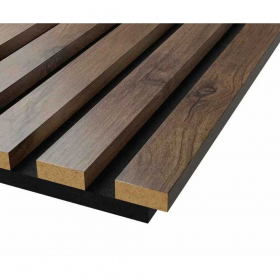 Акустическая панель, черный войлок, 600х600х19мм, рейки МДФ дуб старинный натуральный