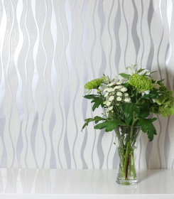 Обои «Metallic Wave White & Silver»