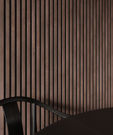 Гибкая акустическая панель, черный войлок, 1200х600х9мм, рейки МДФ 25*6 мм,дуб окленд