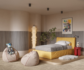 Гибкая акустическая панель, черный войлок, 1200х600х9мм, рейки МДФ 40*6 мм,дуб кремовый