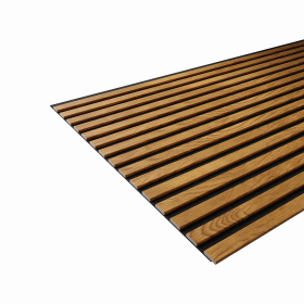 Гибкая акустическая панель, черный войлок, 2750х600х9мм, рейки МДФ 25*6 мм,дуб золотой