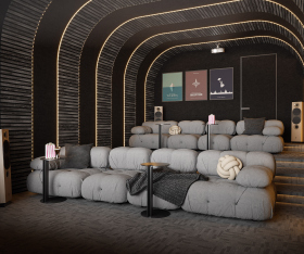 Гибкая акустическая панель, черный войлок, 2750х600х9мм, рейки МДФ 40*6 мм,дуб рейн