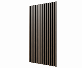 Акустическая панель, черный войлок, 1200х600х21мм, рейки МДФ, шпон дуб маррон коричневый