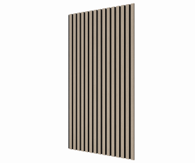 Акустическая панель, черный войлок, 1200х600х21мм, рейки МДФ, шпон дуб латте бежевый