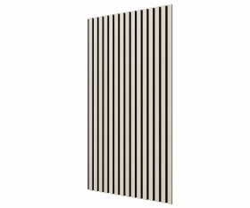 Акустическая панель, черный войлок, 1200х600х21мм, рейки МДФ, шпон дуб клэр светлый