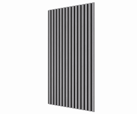 Акустическая панель, черный войлок, 1200х600х21мм, рейки МДФ, шпон дуб ардженто светло-серый