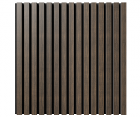 Акустическая панель, черный войлок, 600х600х21мм, рейки МДФ, шпон дуб маррон коричневый