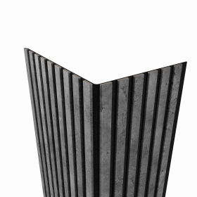 Гибкая акустическая панель, черный войлок, 1200х600х9мм, рейки МДФ 25*6 мм,бетон