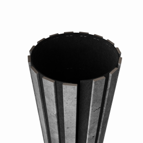 Гибкая акустическая панель, черный войлок, 1200х600х9мм, рейки МДФ 25*6 мм,бетон