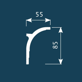 Карниз КX045, 85х55, экополимер