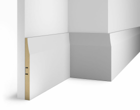 Плинтус МДФ под покраску AP25, белый, 184x16x2400 мм