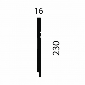 Плинтус МДФ под покраску AP27, белый, 230x16x2400 мм