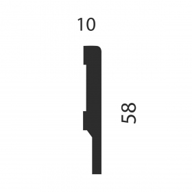 Плинтус МДФ под покраску AP71, белый, 58x10x2400 мм